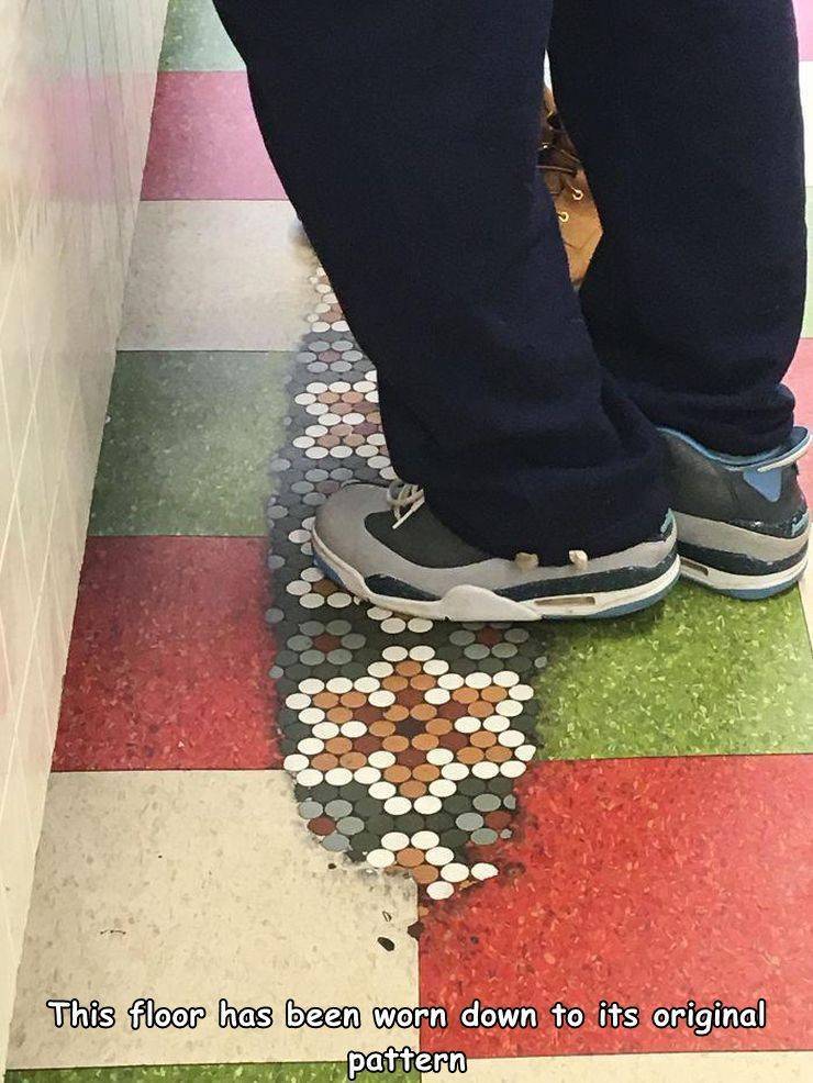 This floor has been worn down to its original pattern