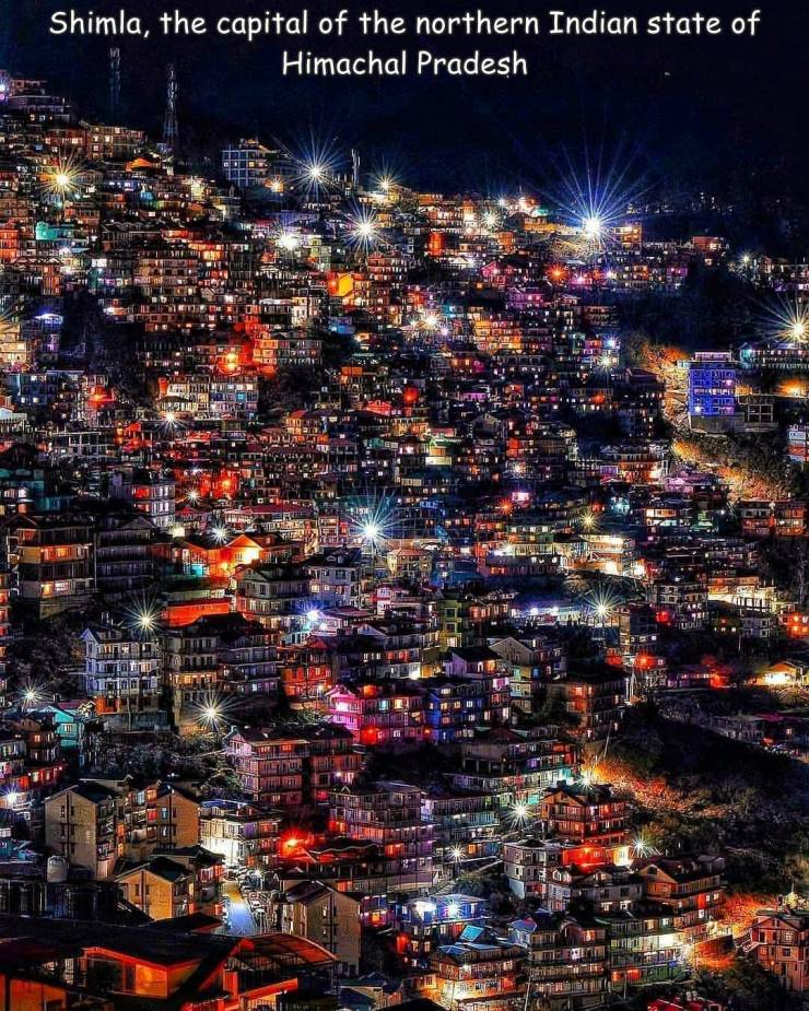 sanjauli shimla night view - Shimla, the capital of the northern Indian state of Himachal Pradesh Ce Re hikil 65 Ta
