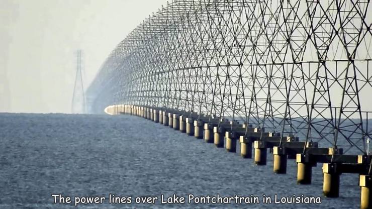 landmark - The power lines over Lake Pontchartrain in Louisiana