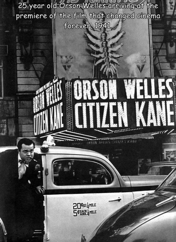 orson welles citizen kane premiere - 25 year old Orson Welles arriving at the premiere of the film that changed cinema forever, 1941. Rko Orson Welles Ham Citizen Kane Hsun Melles Chizen Kane 2005_MILE 50_MILE