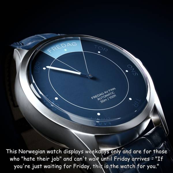 amazing images - watch - Tor Fredag Sno Fredag Av Finn Automatic 30m 100tt Tir This Norwegian watch displays weekdays only and are for those who