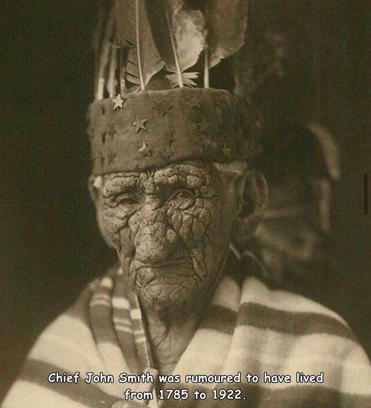 oldest native american - Chief John Smith was rumoured to have lived from 1785 to 1922.