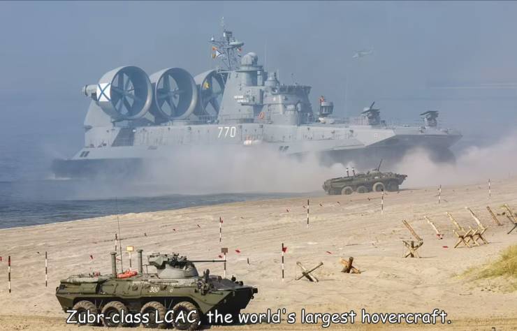 funny photos - navy - 770 Zubrclass Lcac, the world's largest hovercraft.