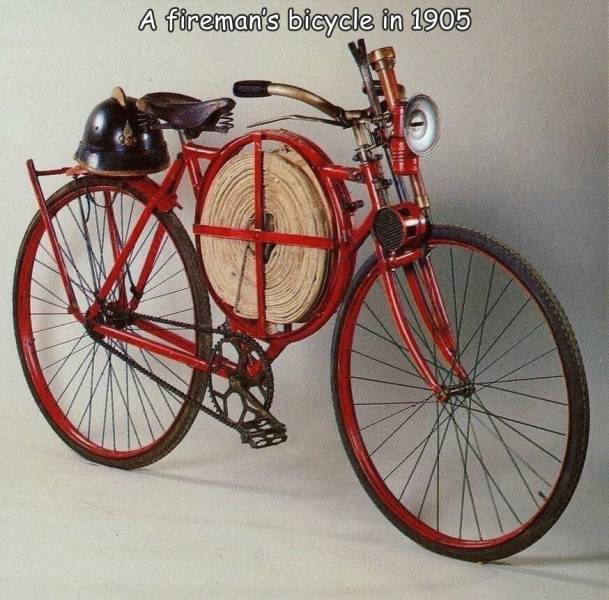 fun pics - fun randoms - fireman's bicycle 1905 - A fireman's bicycle in 1905