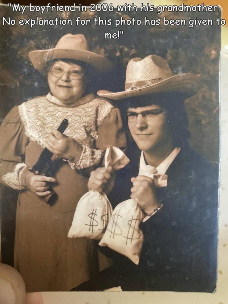 fun pics - randoms - human behavior - "My boyfriendin2006 with his grandmother. No explanation for this photo has been given to me!" #