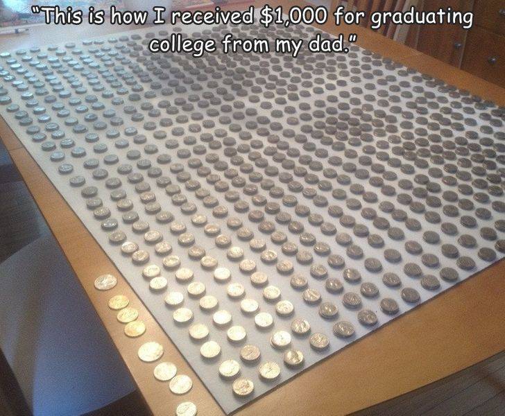 epic photos - floor - "This is how I received $1,000 for graduating college from my dad. 000000C CCocool 00000
