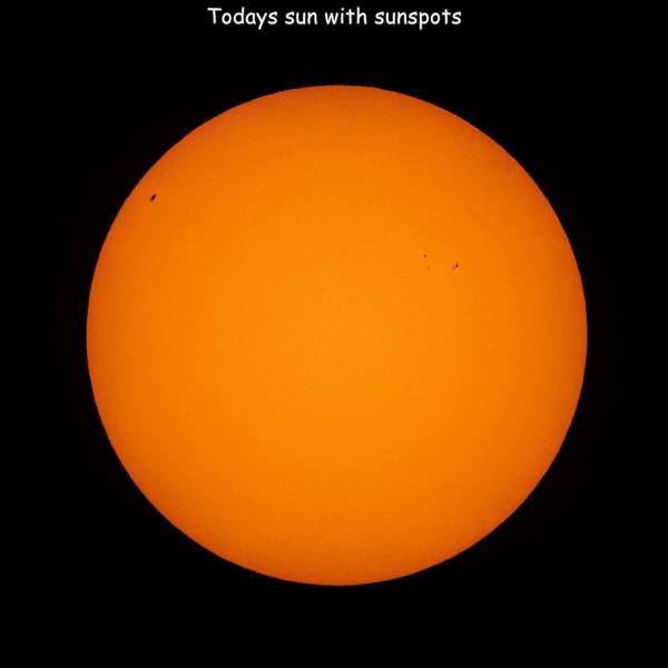 awesome images - cool photos - orange - Todays sun with sunspots