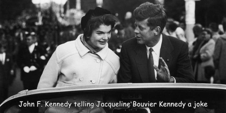 John F. Kennedy - John F. Kennedy telling Jacqueline Bouvier Kennedy a joke