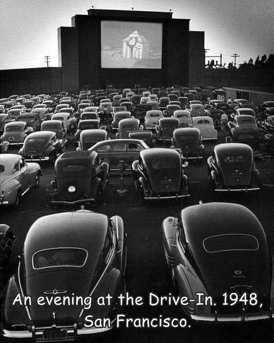 drive in movie theater - Ul An evening at the DriveIn. 1948, San Francisco.