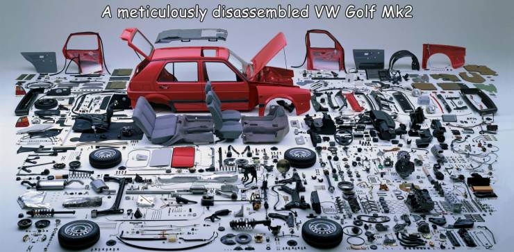 auto show spare parts - A meticulously disassembled Vw Golf Mk2 Dodp La Je We Os Ber.