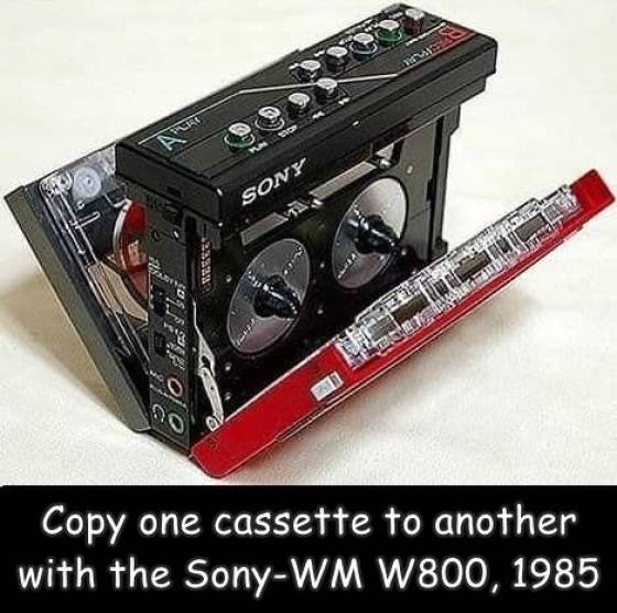 cool and interesting random pics -  sony walkman wm w800 - 00 Apert Sony 82 W.Se Eget no Copy one cassette to another with the SonyWm W800, 1985