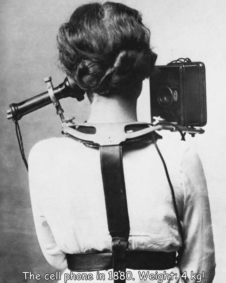 cool and interesting random pics -  mobile telephone 1880 - The cell phone in 1880. Weight 4 kg!