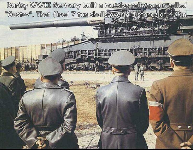 funny photos - regionaler naturpark vosges du nord - During Wwii Germany built a massive railway gun, called "Gustavo. That fired 7 ton shells over a distance of 47km. 394 Spesu 30