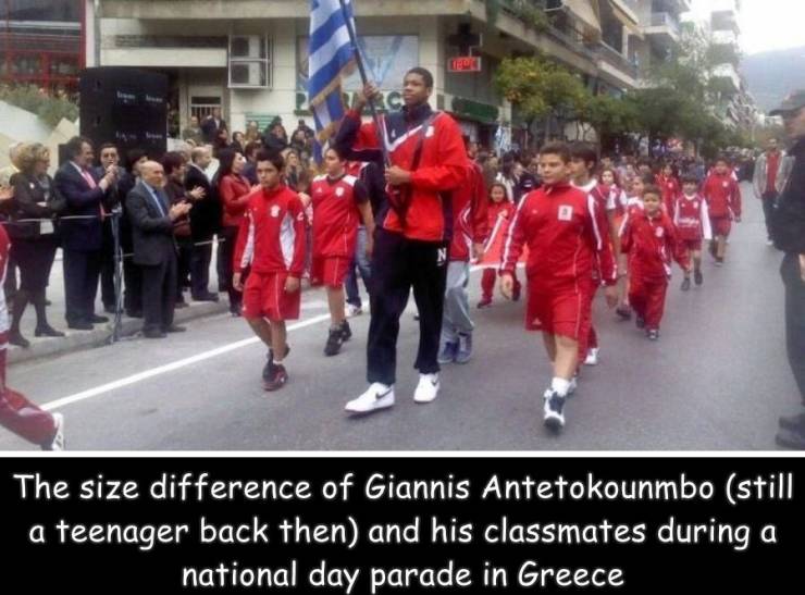 revelation song lyrics - Ted C The size difference of Giannis Antetokounmbo still a teenager back then and his classmates during a national day parade in Greece