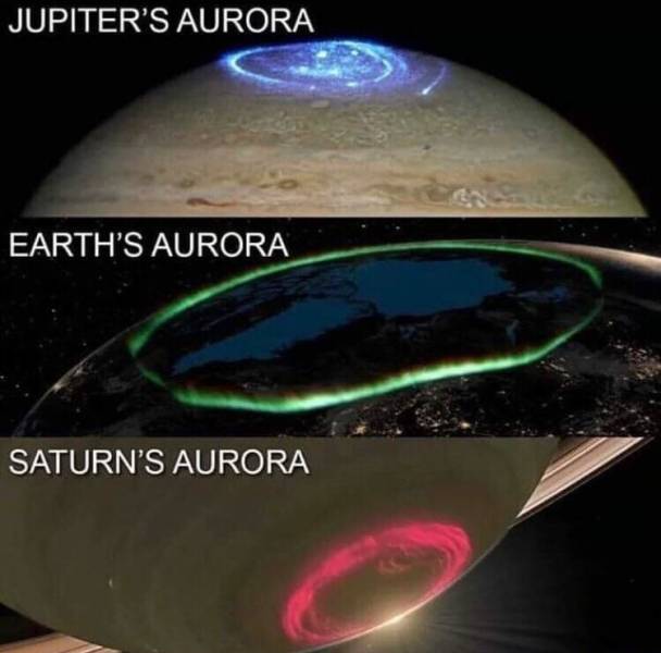 northern lights on other planets - Jupiter'S Aurora Earth'S Aurora Saturn'S Aurora