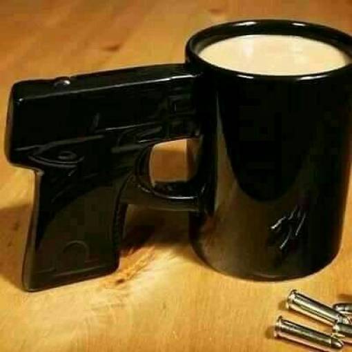 funny photos - gun coffee mug
