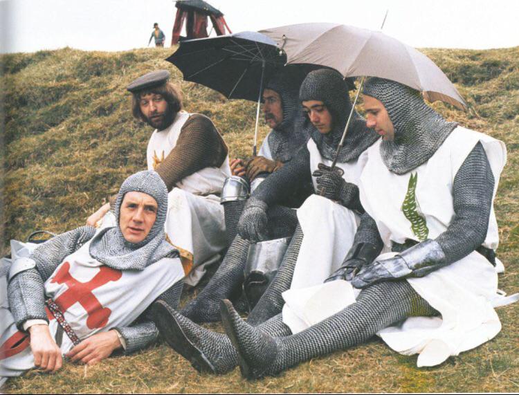 funny photos - monty python holy grail behind the scenes