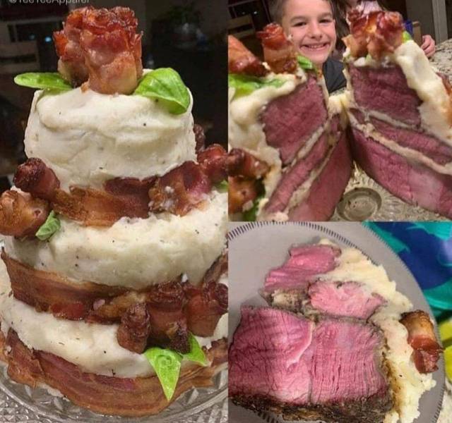 random pics - meat cake