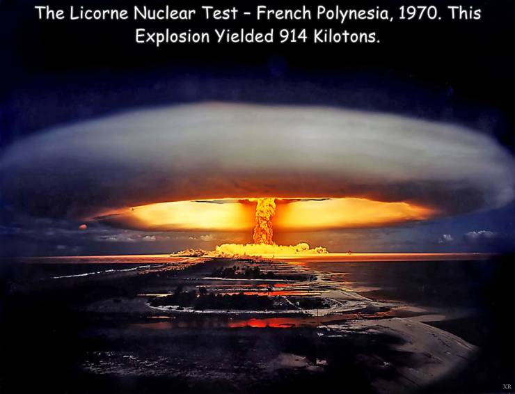 funny photos - cool pics - nuclear chemistry - The Licorne Nuclear Test French Polynesia, 1970. This Explosion Yielded 914 kilotons. Xr