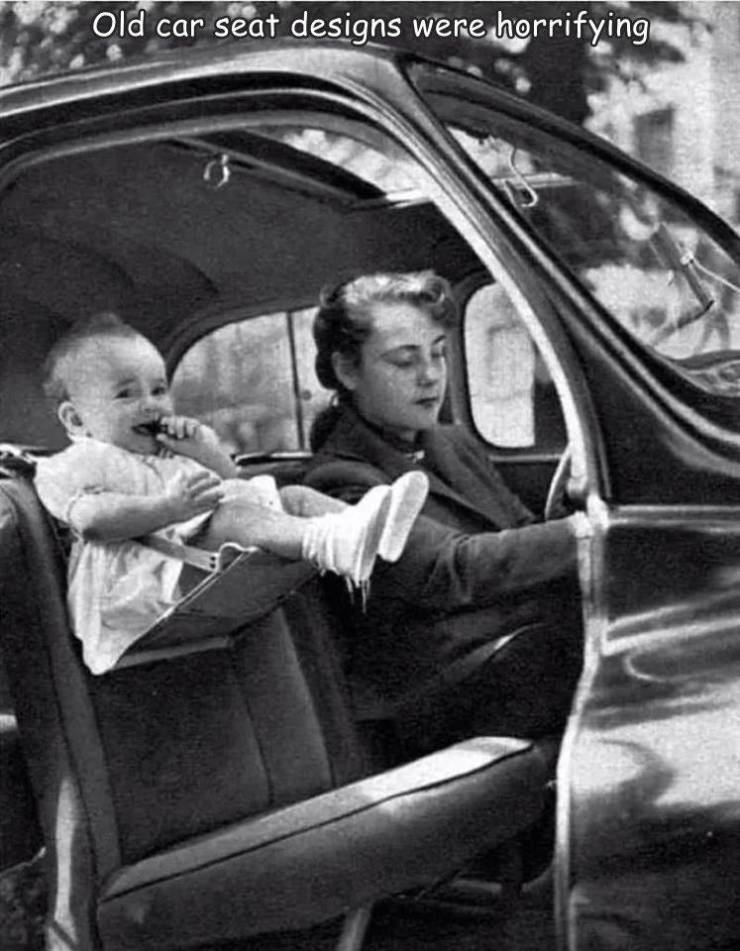 funny photos - cool pics - carseat 1952 - Old car seat designs were horrifying
