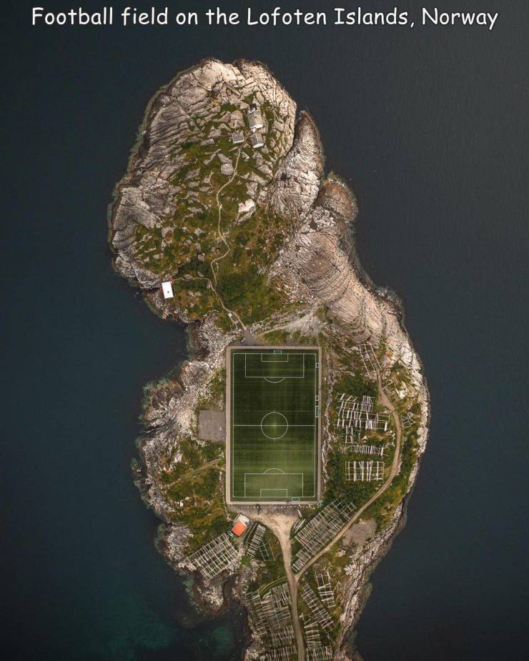 funny photos - cool pics - mineral - Football field on the Lofoten Islands, Norway D