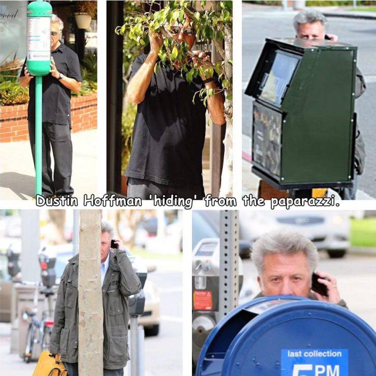 cool random pics - dustin hoffman hiding from paparazzi - ood Dustin Hoffman 'hiding' from the paparazzi. last collection