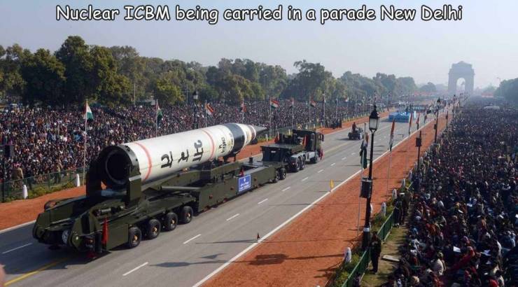 random photos - Nuclear Icbm being carried in a parade New Delhi