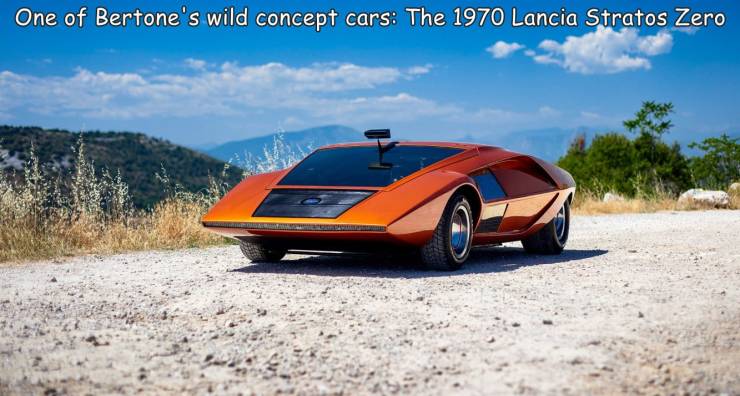 fun randoms - funny photos - orange - One of Bertone's wild concept cars The 1970 Lancia Stratos Zero