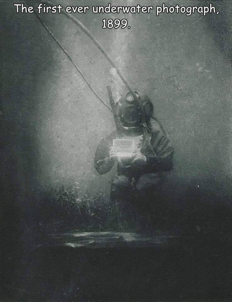 fun pics - first underwater photograph - The first ever underwater photograph, 1899.