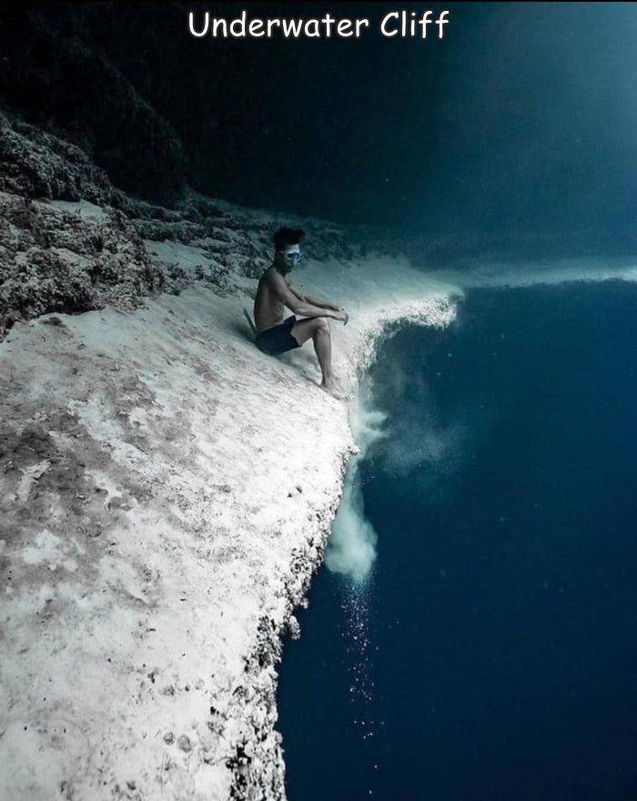 fun pics - underwater cliff - Underwater Cliff