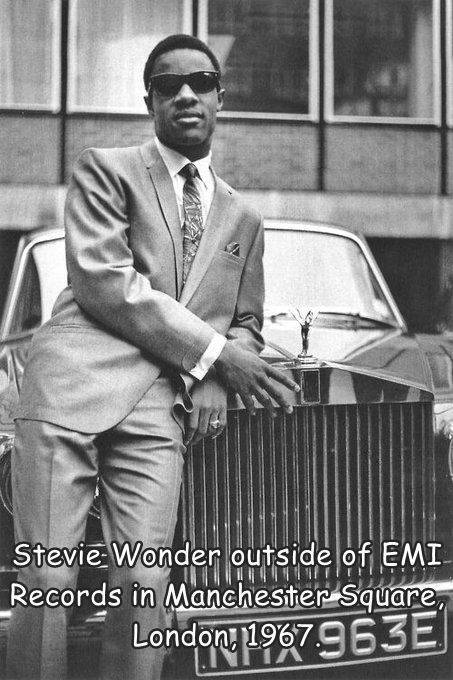 fun pics - stevie wonder 1967 - Stevie Wonder outside of Emi Records in Manchester Square, London, 1967.963E