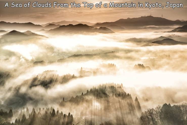 sky - A Sea of Clouds From the Top of a Mountain in Kyoto, Japan