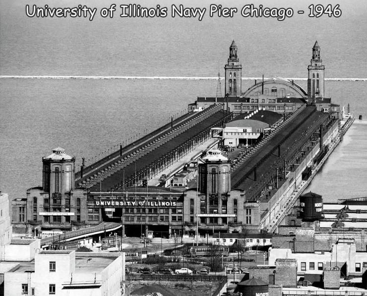 fun randoms - navy pier history - University of Illinois Navy Pier Chicago 1946 University Of Illinois I Eb L Not
