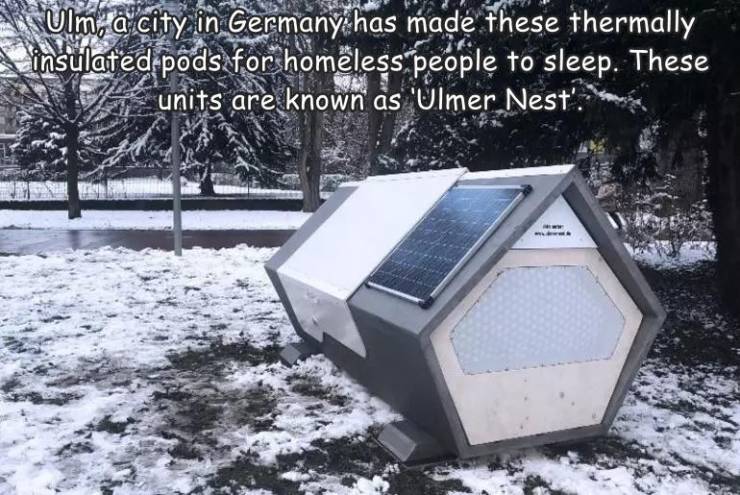 fun randoms - ulmer nest - Ulm, a city in Germany has made these thermally insulated pods for homeless people to sleep. These units are known as 'Ulmer Nest'.