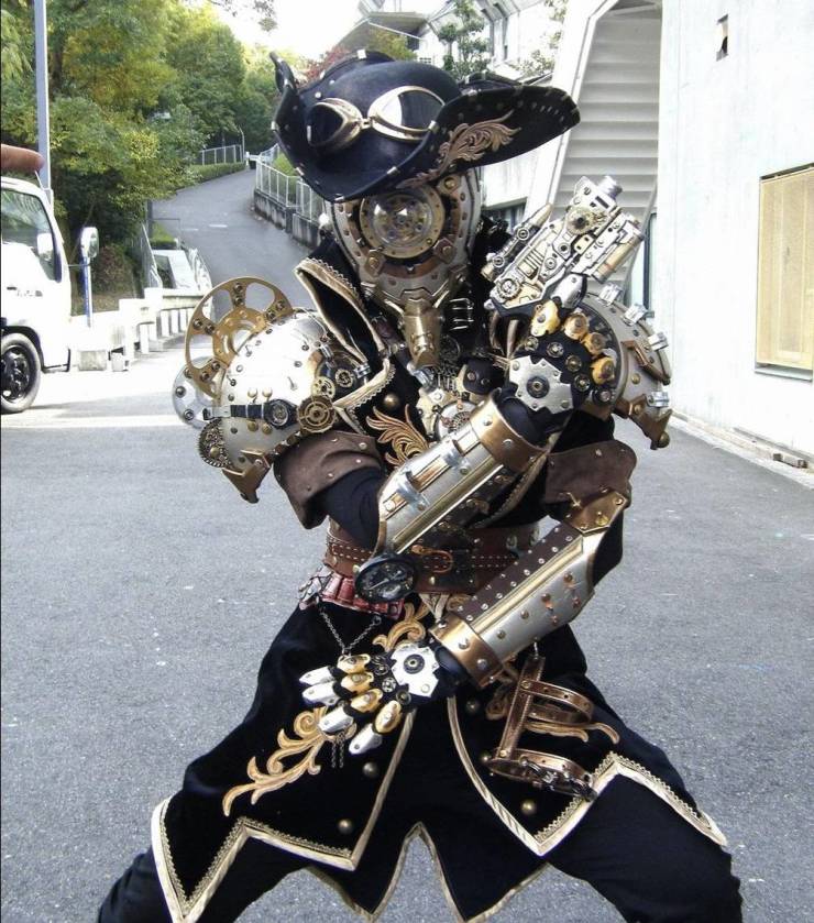fun randoms - funny photos - steampunk robot pirate - ,