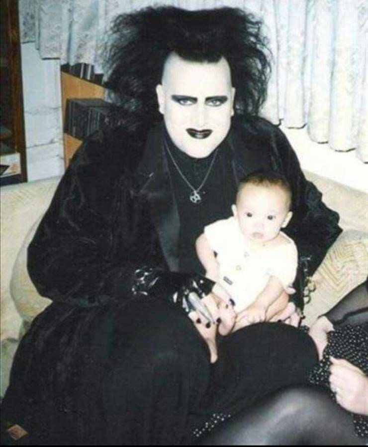 fun randoms - funny photos - goth holding baby meme