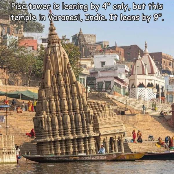 ratneshwar temple - Pisa tower is leaning by 4 only, but this Itemple in Varanasi, India. It leans by 9. ima.5