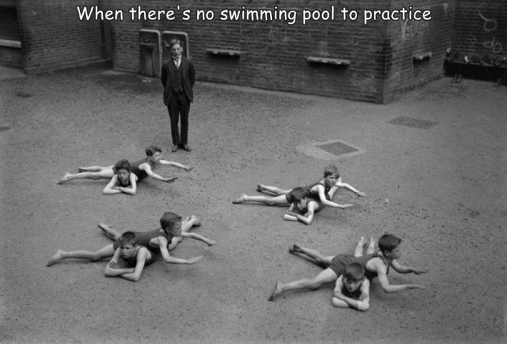 strange things in history - When there's no swimming pool to practice