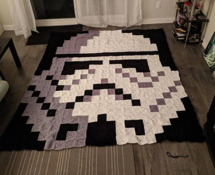 cool pics - stormtrooper star wars crochet blanket