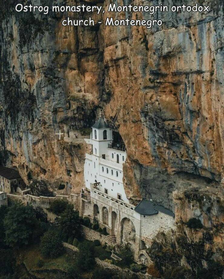 funny photos - historic site - Ostrog monastery, Montenegrin ortodox church Montenegro