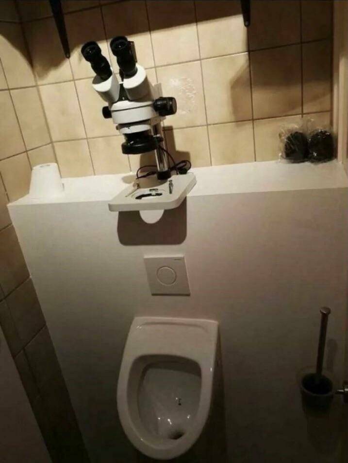 fun randoms - cool stuff - microscope toilet - Ju