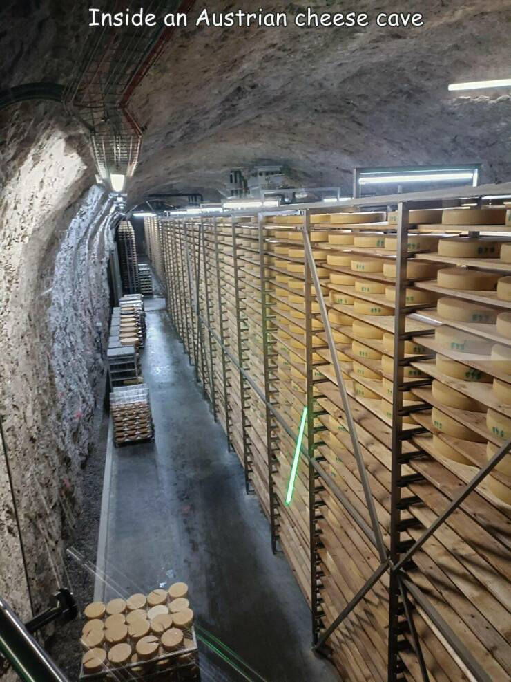 fun randoms - cool stuff - handrail - Inside an Austrian cheese cave 11