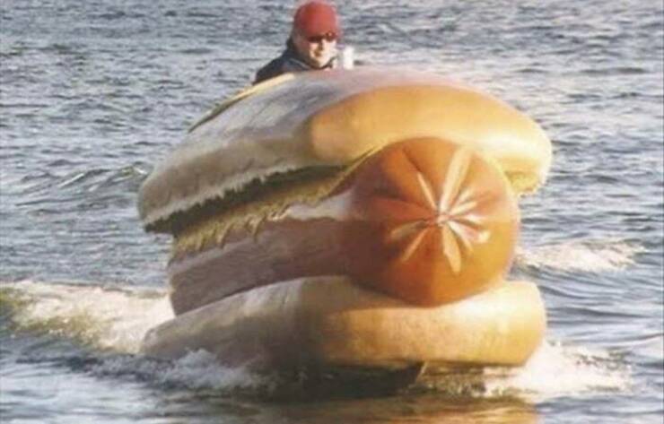 random pics - hot dog boat