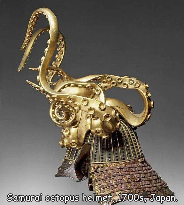 random pics - samurai helmet kabuto shaped like an octopus - Samurai octopus helmet, 1700s, Japan.