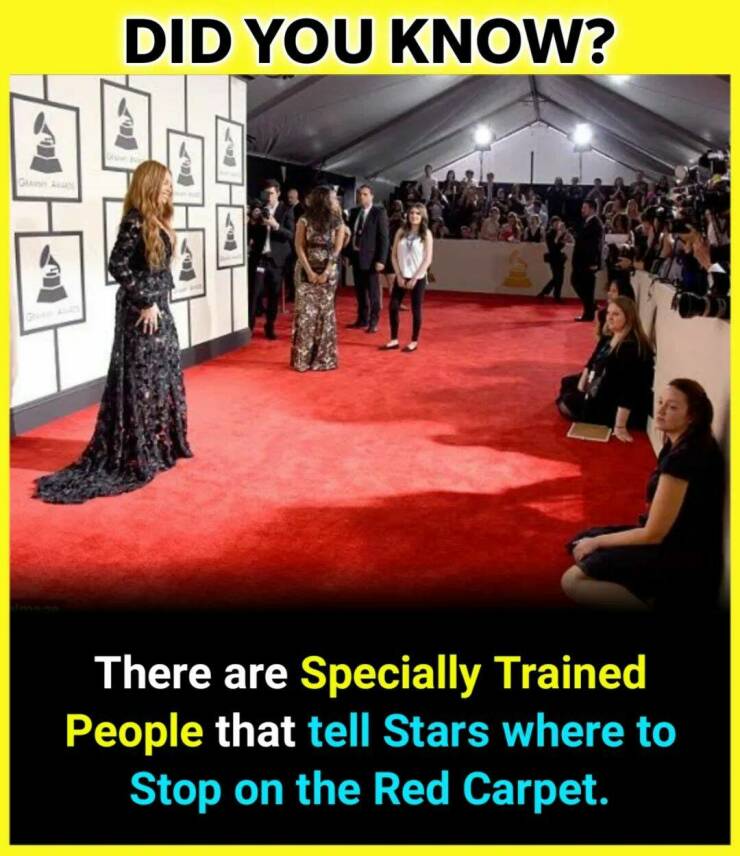 random pics - photo caption - Did You Know? Gaa There are Specially Trained People that tell Stars where to Stop on the Red Carpet. 4x