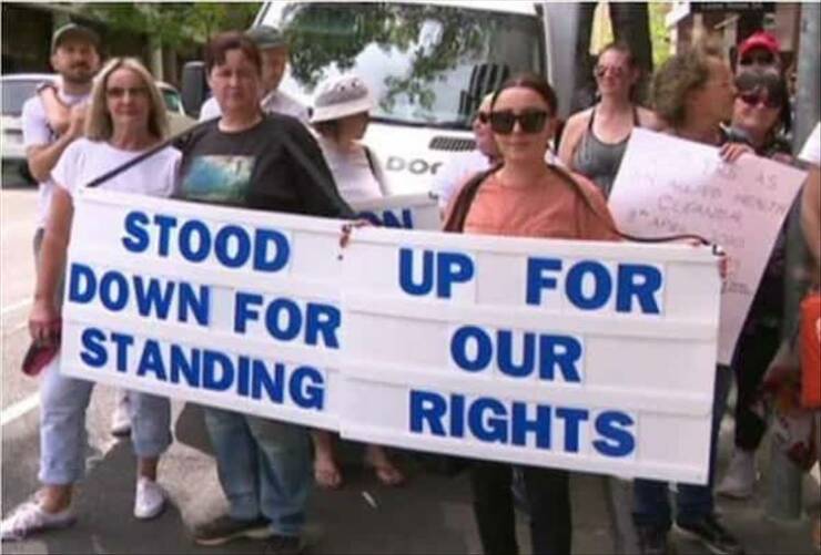 random pics - protest - Stood Down For Standing Dor Up For Our Rights