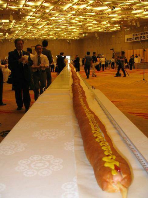 random pics - world's longest hot dog