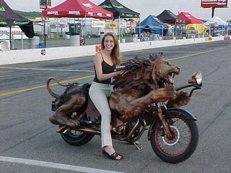 random pics- lion motorbike