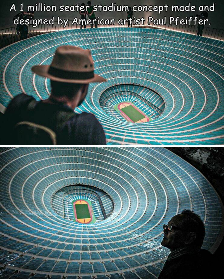 random pics- paul pfeiffer artist - A 1 million seater stadium concept made and designed by American artist Paul Pfeiffer. O