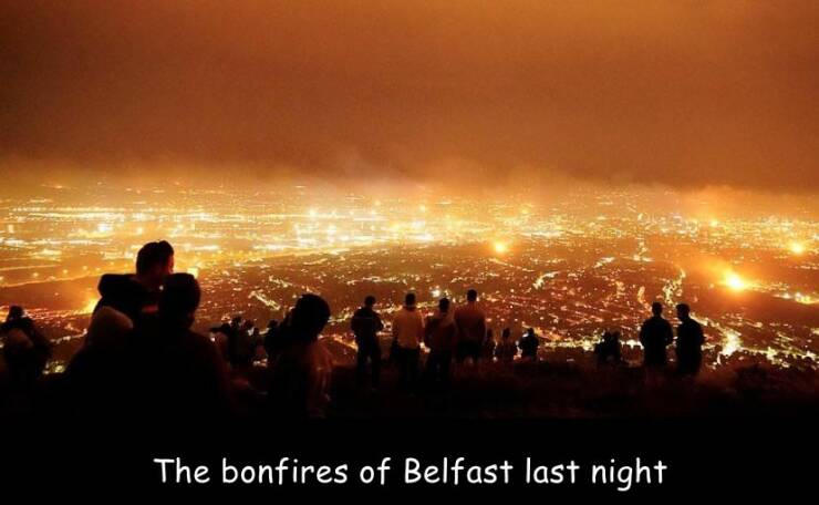 Random Pictures and Images - sky - The bonfires of Belfast last night
